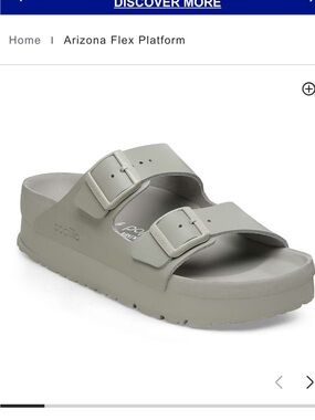 Birkenstock Platform  Two-Strap Sandal in Light Gray. Gently worn, great shape.